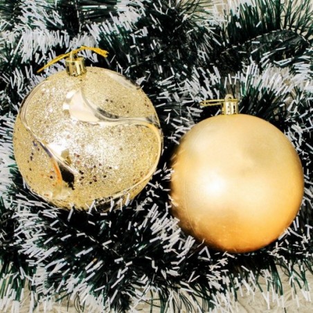 Kit 2 Bolas De Natal Dourada Para Enfeite 10 CM