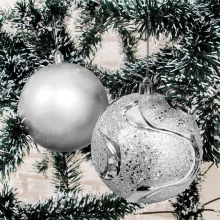 Kit 2 Bolas De Natal Prata Para Enfeite 10 CM