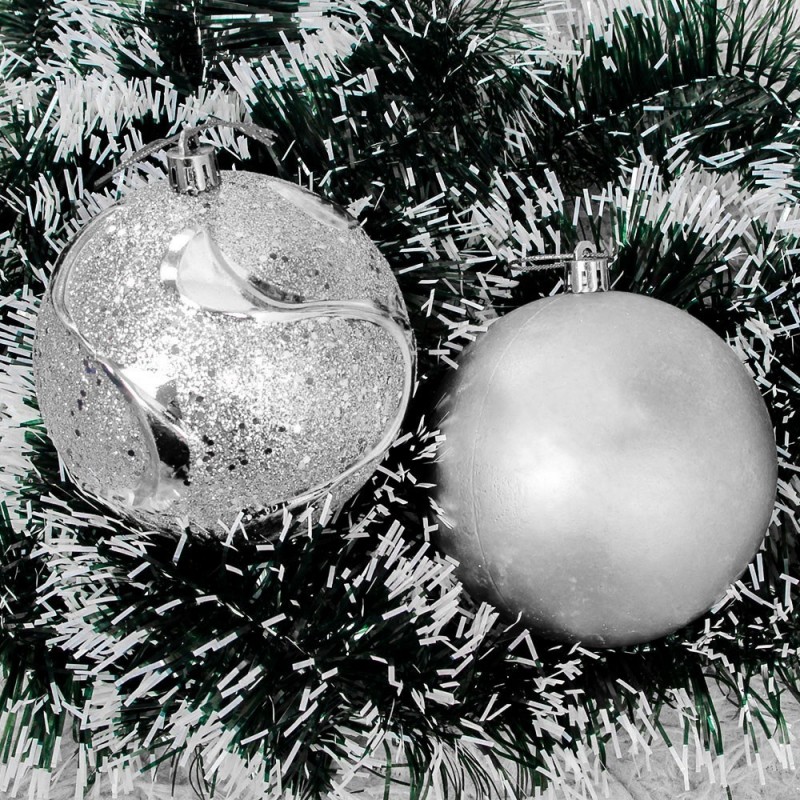 Kit 2 Bolas De Natal Prata Para Enfeite 10 CM