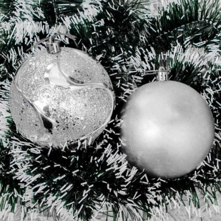 Kit 2 Bolas De Natal Prata Para Enfeite 10 CM