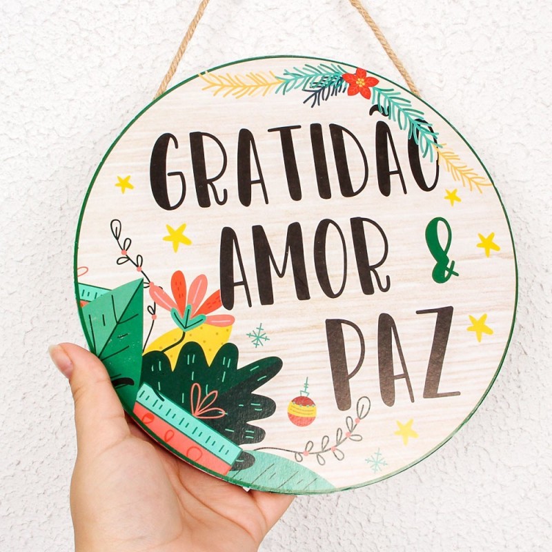 Placa Decorativa MDF Enfeite Frases Natalina Pendurar 20 Cm