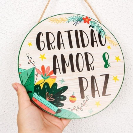 Placa Decorativa MDF Enfeite Frases Natalina Pendurar 20 Cm