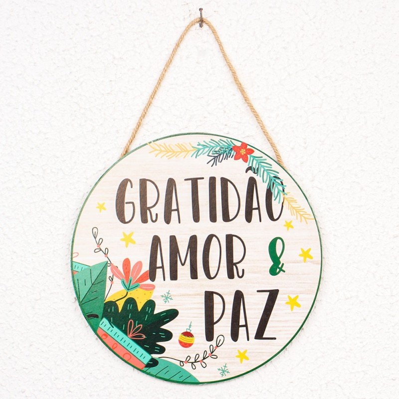 Placa Decorativa MDF Enfeite Frases Natalina Pendurar 20 Cm