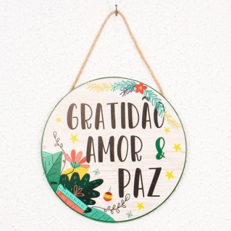 Placa Decorativa MDF Enfeite Frases Natalina Pendurar 20 Cm