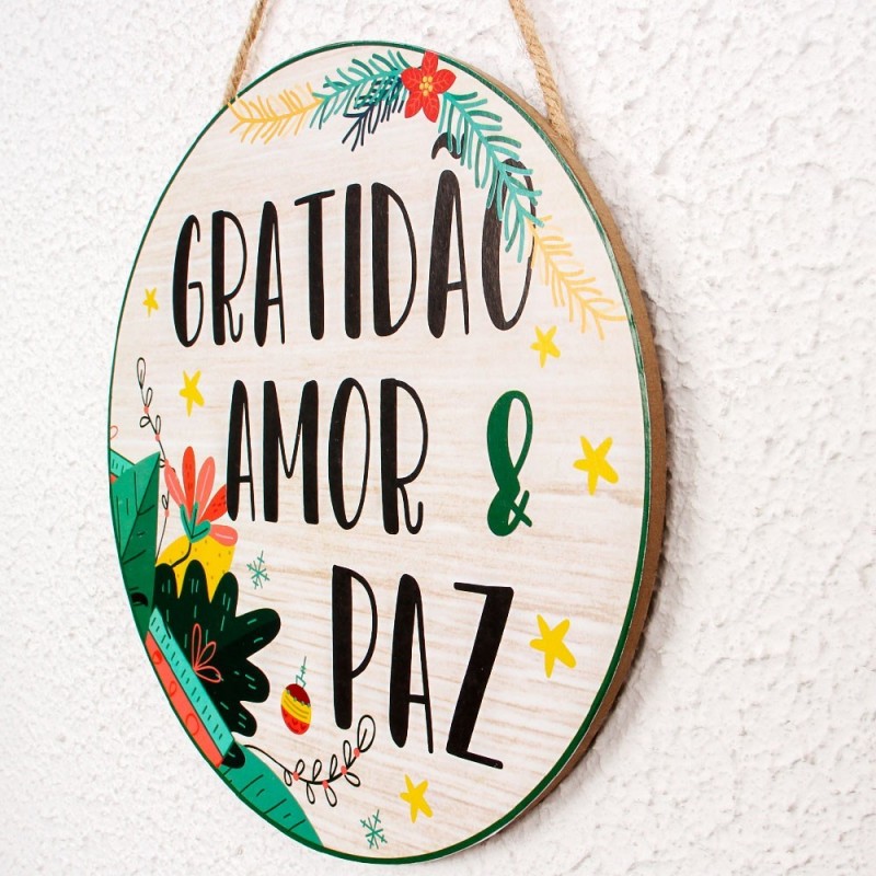 Placa Decorativa MDF Enfeite Frases Natalina Pendurar 20 Cm