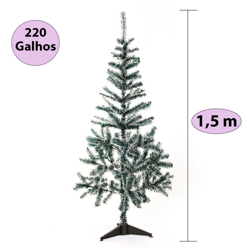 Árvore De Natal Nevada Com 220 Galhos 1,5 Metros