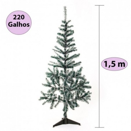 Árvore De Natal Nevada Com 220 Galhos 1,5 Metros