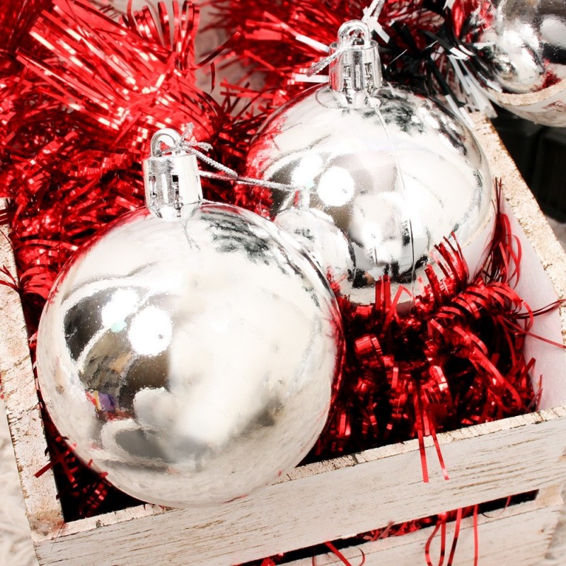 Kit 3 Bolas De Natal Metalizada Lisa 6 Cm Atacado