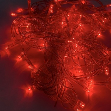 Pisca Pisca Natal 100 Leds Vermelho 127V 8 Funções 8 Metros