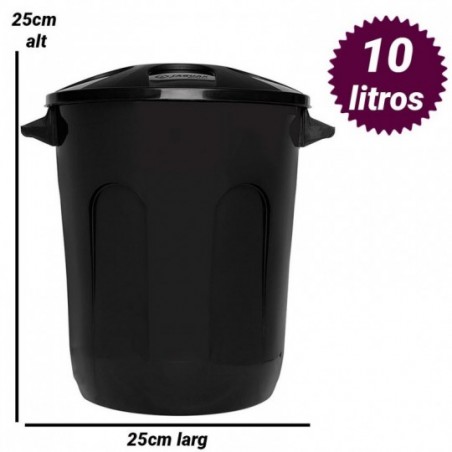 Cesto Fechado 10 L Tampa Lixeira Cozinha Banheiro Jaguar