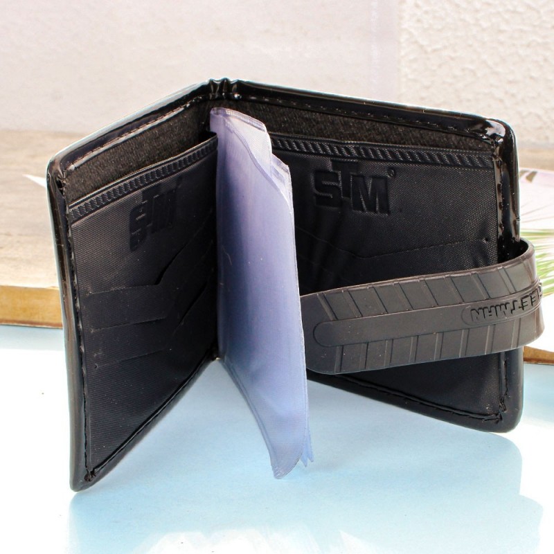 Carteira Masculina Alto Relevo Fecho Lapela Porta Cartões