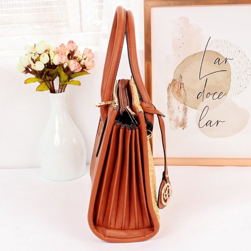Bolsa Feminina Baú Alça Mão Lateral Sanfonada