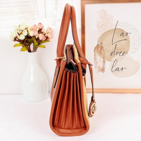 Bolsa Feminina Baú Alça Mão Lateral Sanfonada