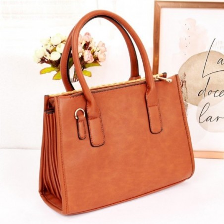 Bolsa Feminina Baú Alça Mão Lateral Sanfonada