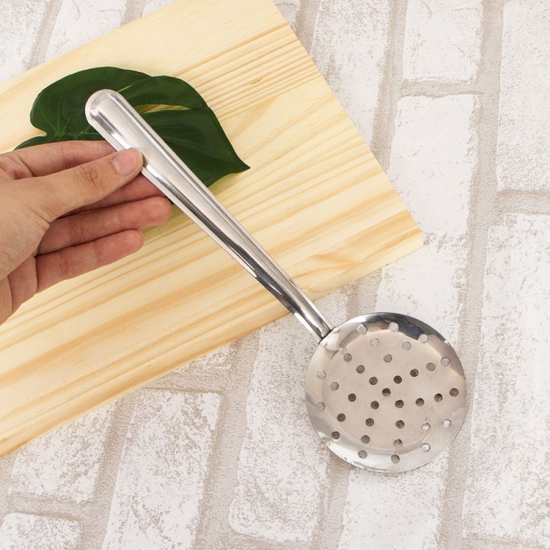 Escumadeira Cozinha Aço Inox Pequena 25 Cm No Atacado