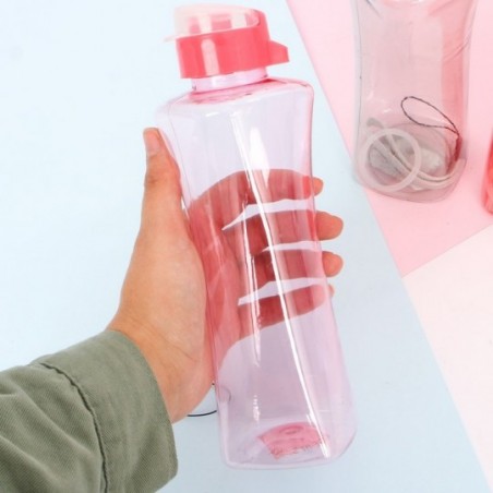 Garrafa Squeeze Plástico Com Tampa E Alça Transcolor 600ml