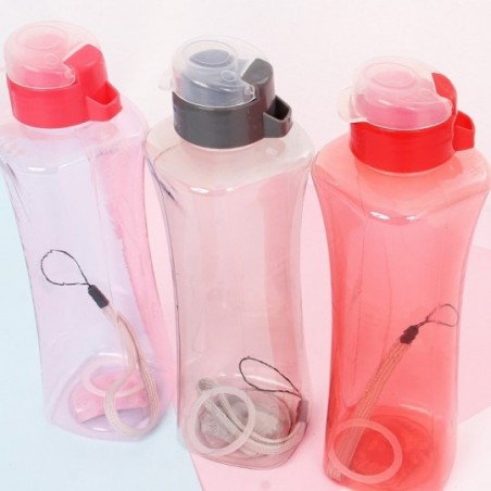 Garrafa Squeeze Plástico Com Tampa E Alça Transcolor 600ml