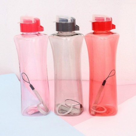 Garrafa Squeeze Plástico Com Tampa E Alça Transcolor 600ml