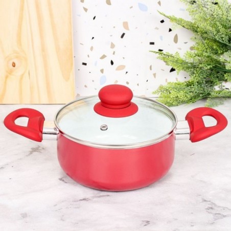 Panela Caçarola Revestimento Cerâmico Vermelho 16 Cm Wellmix