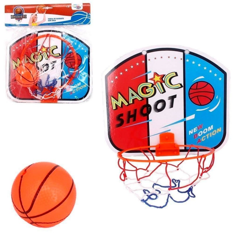 Jogo De Basquete Tabela Cesta Com Bola Wellmix 28 cm