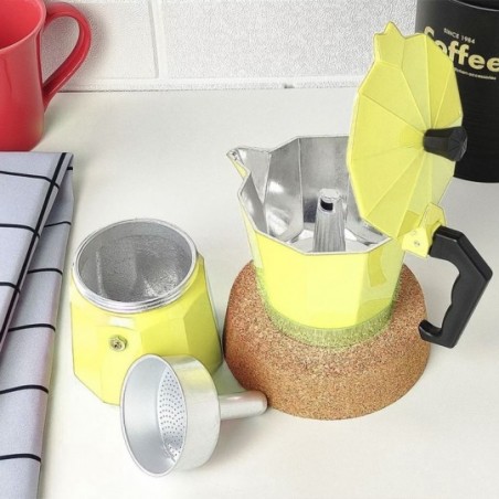 Cafeteira Italiana Moka De Alumínio 200Ml Amarelo Wellmix