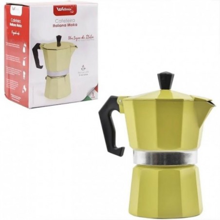 Cafeteira Italiana Moka De Alumínio 200Ml Amarelo Wellmix