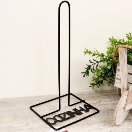 Suporte Porta Rolo Papel Toalha Aramado Preto 31 Cm Wellmix