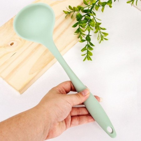 Concha De Silicone Inteiriço Cabo Resistente Verde 28 Cm
