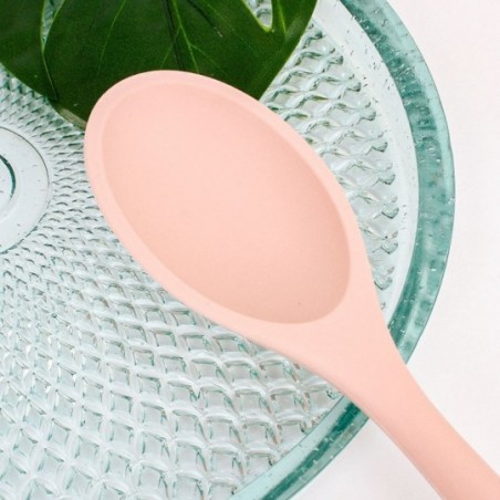 Colherão De Arroz Silicone Com Cabo Rosa Nude 28 Cm