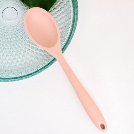 Colherão De Arroz Silicone Com Cabo Rosa Nude 28 Cm