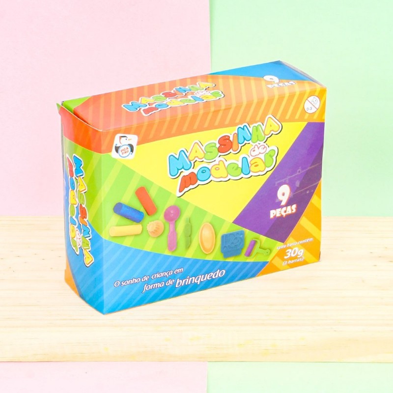 Kit Infantil Massinha De Modelar C/ 9 Peças Pica Pau 30g