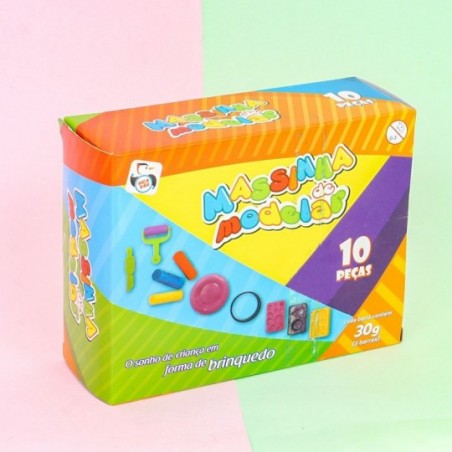 Kit Infantil Massinha De Modelar C/ 10 Peças Pica Pau 30g