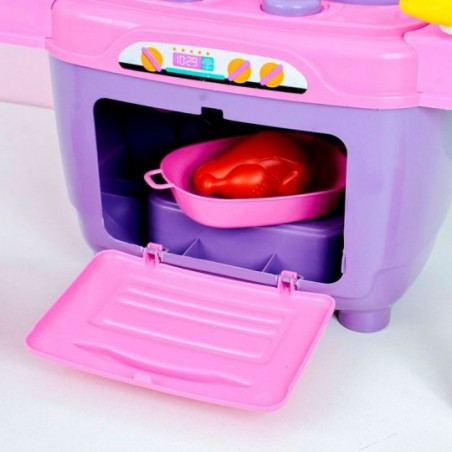 Kit Minha Cozinha Completa Rosa Com 19 Peças Infantil