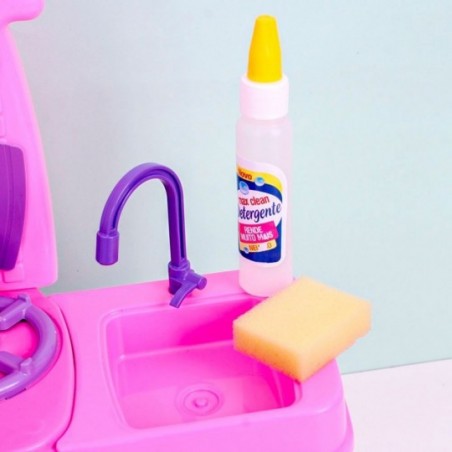 Kit Minha Cozinha Completa Rosa Com 19 Peças Infantil