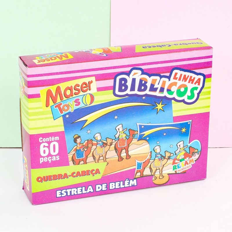 Jogo Quebra Cabeça Linha Bíblicos 60 Peças Estrela De Belém