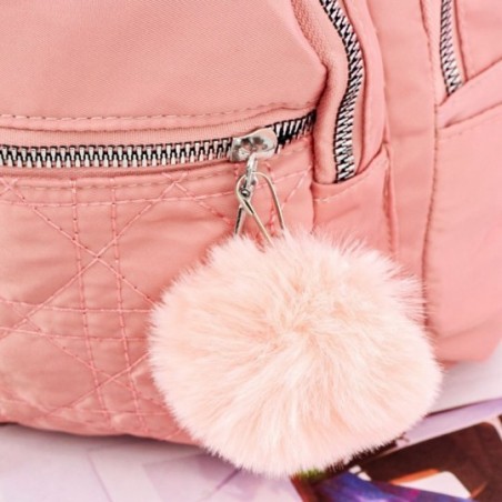 Mini Mochila Bolsa Feminina Matelassê Com Chaveiro Pompom