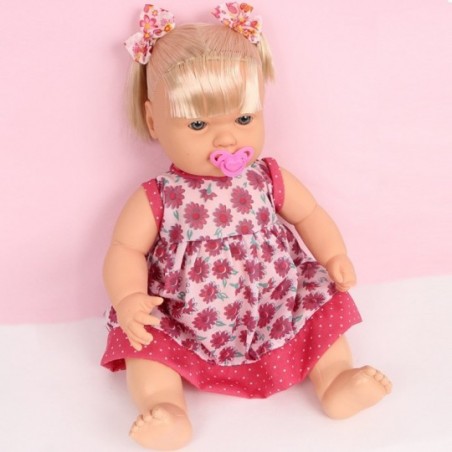Boneca Infantil Baby Bebety Doll Loira C/ Chupeta Nova Toys