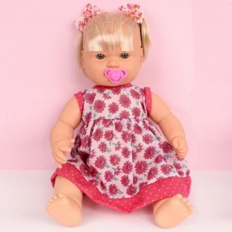 Boneca Infantil Baby Bebety Doll Loira C/ Chupeta Nova Toys