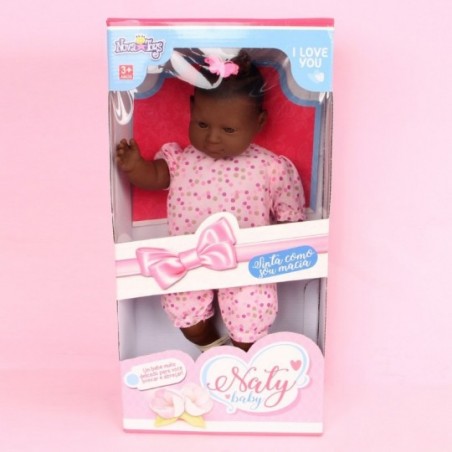Boneca Infantil Naty Baby Negra C/ Acessório Nova Toys