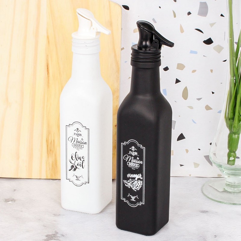 Porta Vinagre Azeite Galheteiro Vidro Decorado C/ Bico 250ML