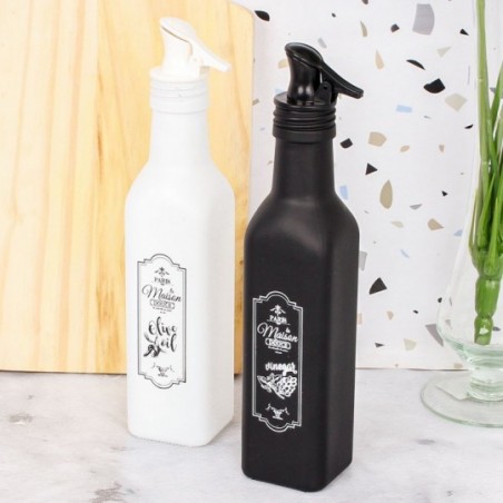 Porta Vinagre Azeite Galheteiro Vidro Decorado C/ Bico 250ML