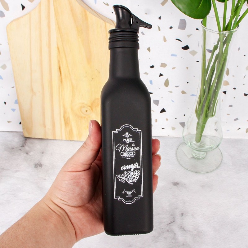 Porta Vinagre Azeite Galheteiro Vidro Decorado C/ Bico 250ML