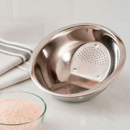 Cesto Escorredor De Arroz Aço Inox 26 Cm Wellmix Atacado