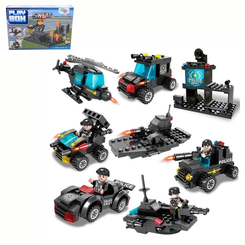 Blocos De Montar Veículos Swat Troops Infantil