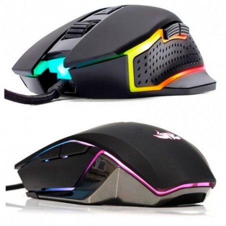 Mouse Gamer Com Fio RGB 4800 DPI USB 2.0 7 Botões 100mA