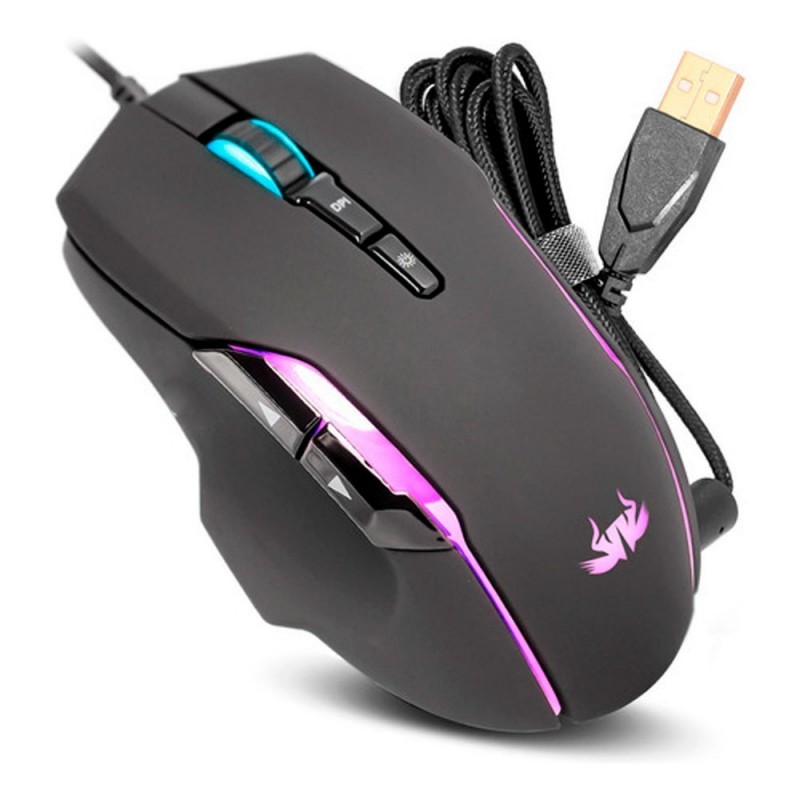 Mouse Gamer Com Fio RGB 4800 DPI USB 2.0 7 Botões 100mA