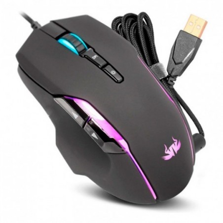Mouse Gamer Com Fio RGB 4800 DPI USB 2.0 7 Botões 100mA