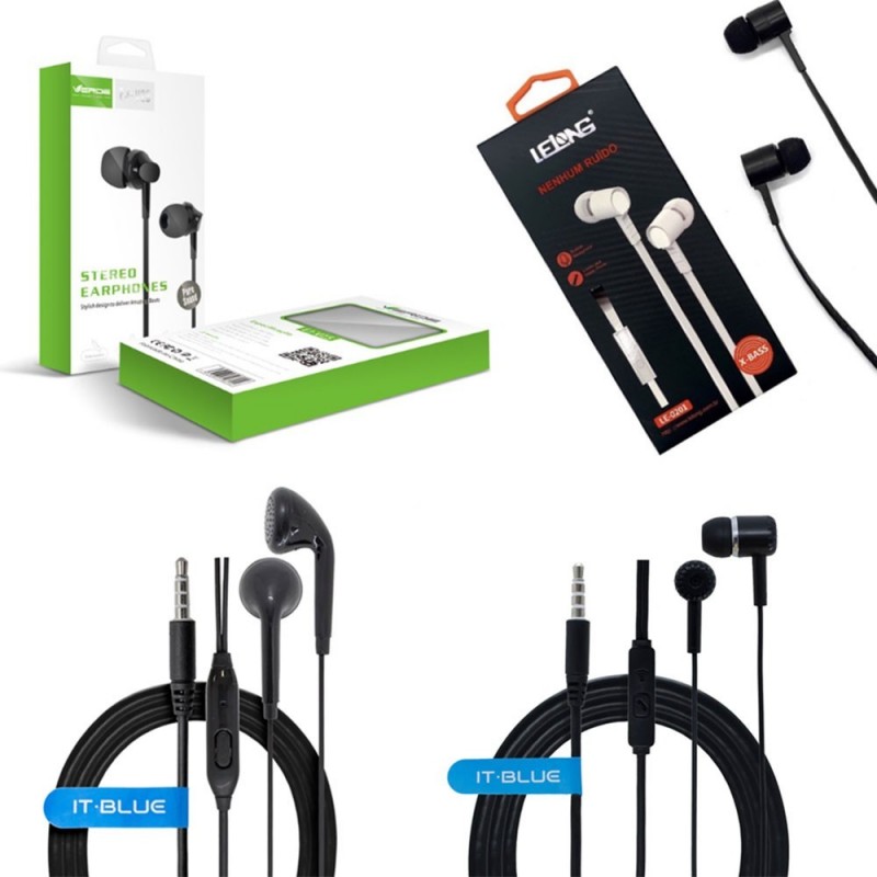 Fone De Ouvido Earphone Com Microfone Sem Ruído  