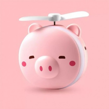 Espelho LED USB Portátil Maquiagem C/ Ventilador Bichinhos