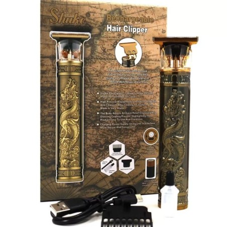 Máquina Barbeador Masculino Cabelo 4 Pentes - Golden Edition